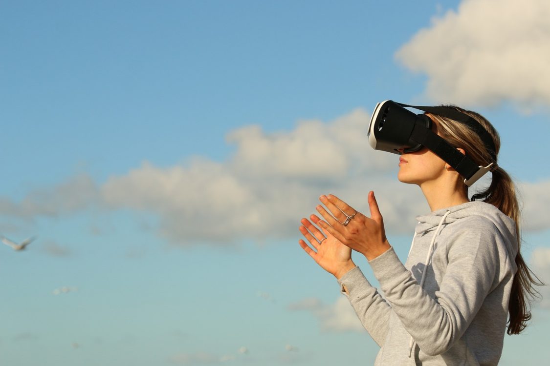 woman, virtual reality, game